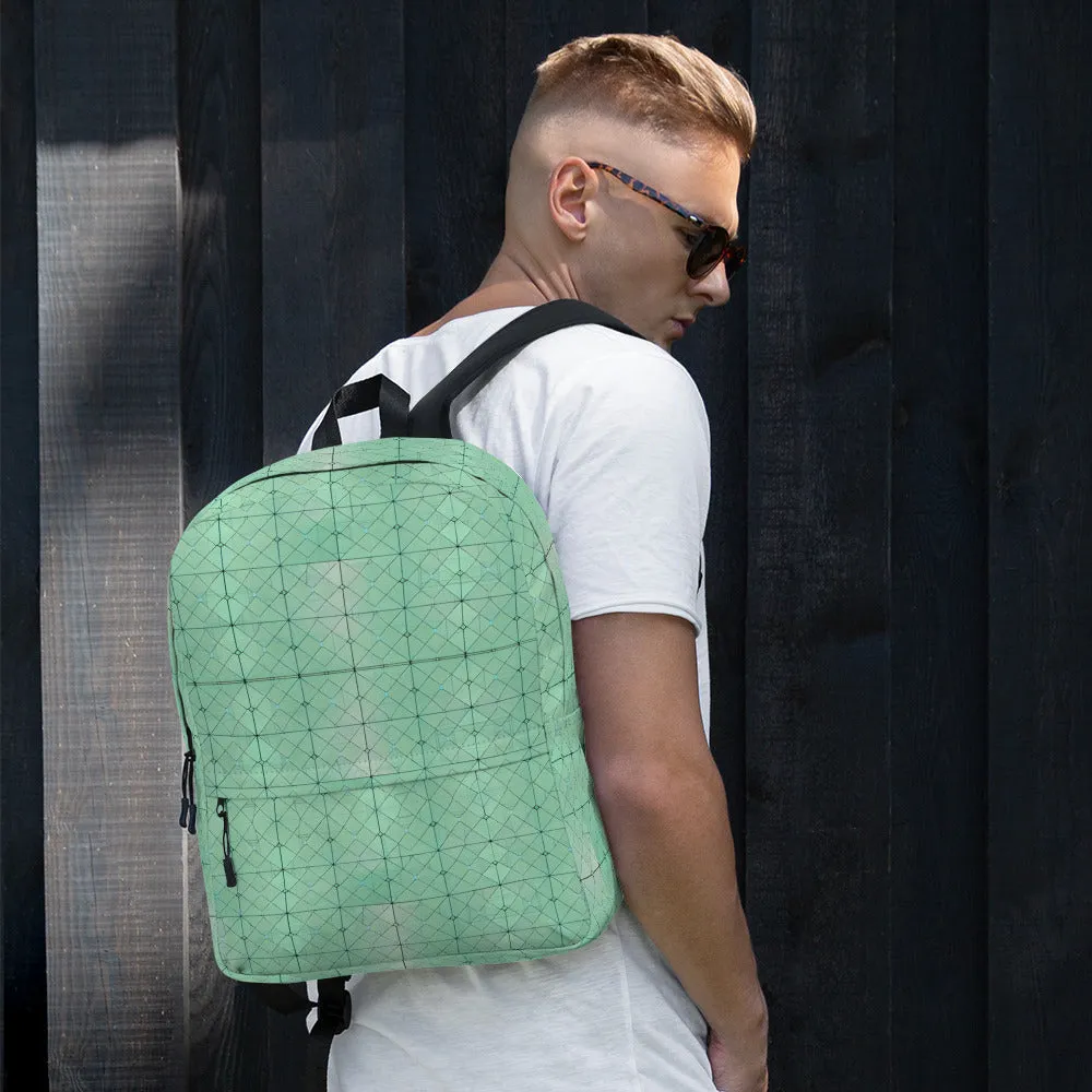 Trendy Geometric Pattern Backpack - Light Green Style