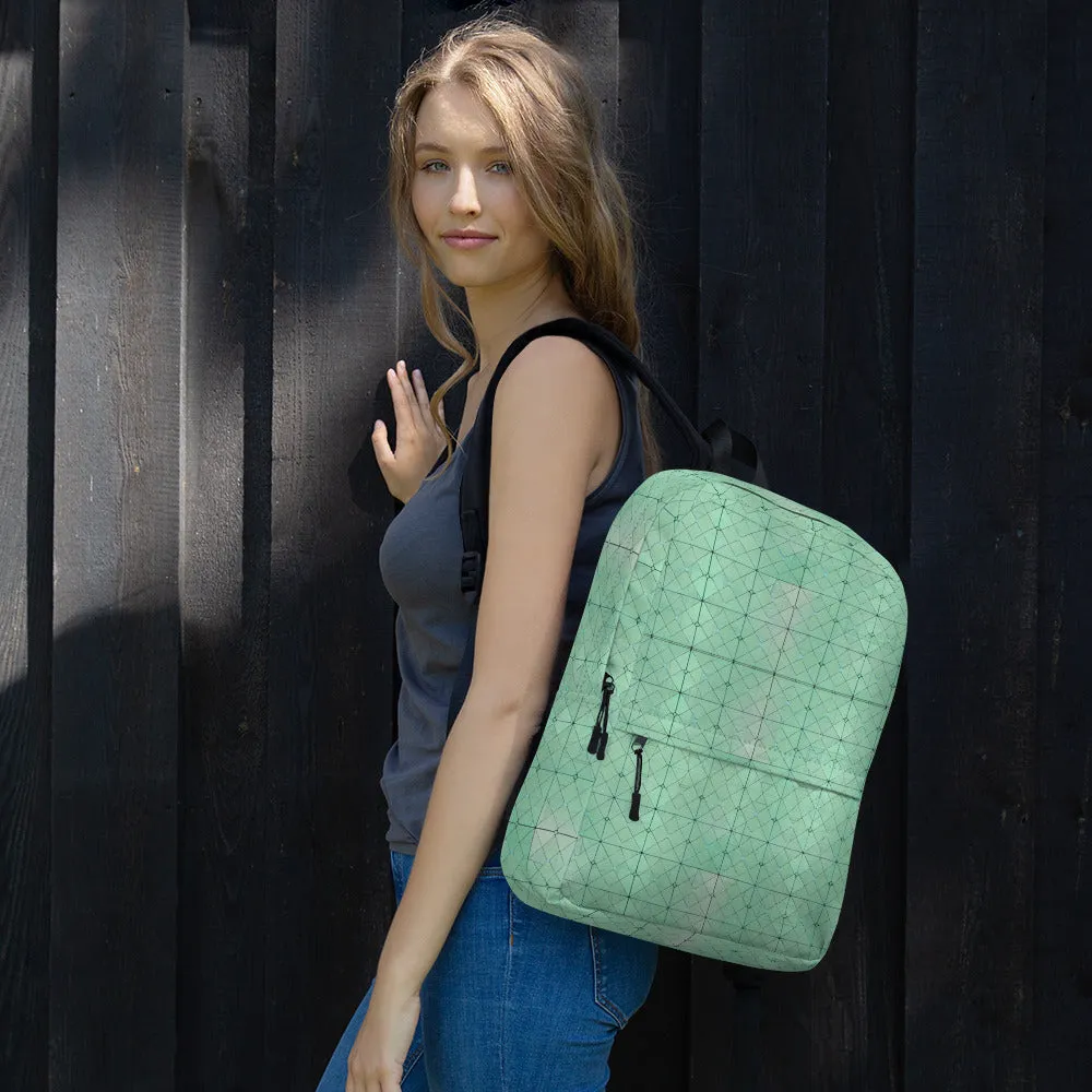 Trendy Geometric Pattern Backpack - Light Green Style