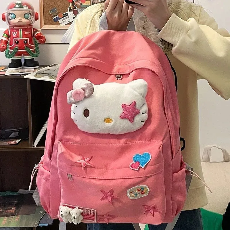 Trendy Harajuku Style Hello Kitty Backpack | Plush Bag