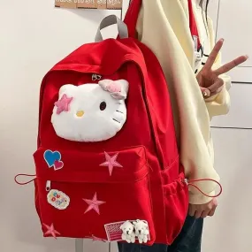 Trendy Harajuku Style Hello Kitty Backpack | Plush Bag