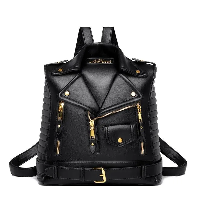 Trendy Leather Textured Jacket Backpack