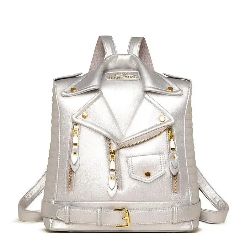 Trendy Leather Textured Jacket Backpack