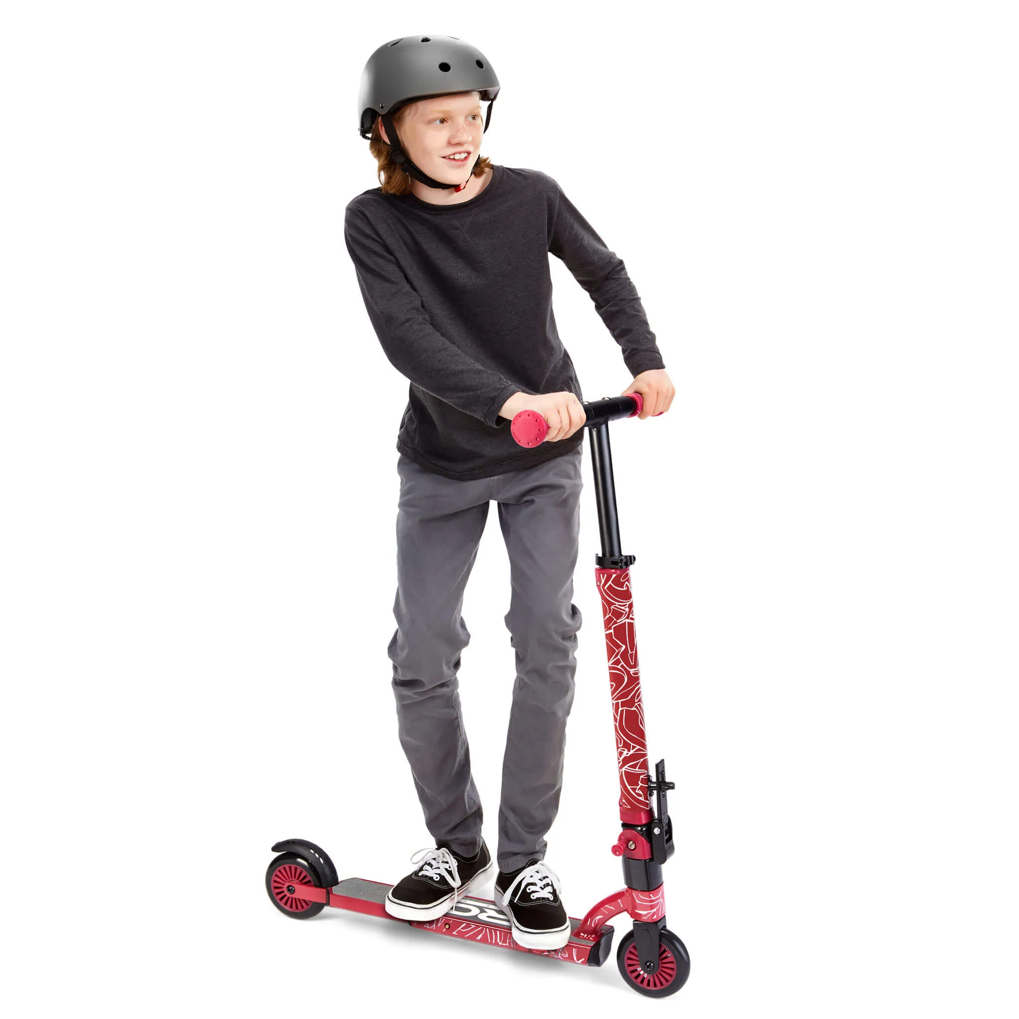 Viro Rides Compact Scooter Black and Red